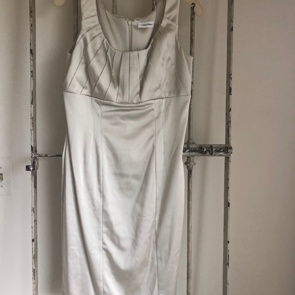 After Five Cream Satin Dress